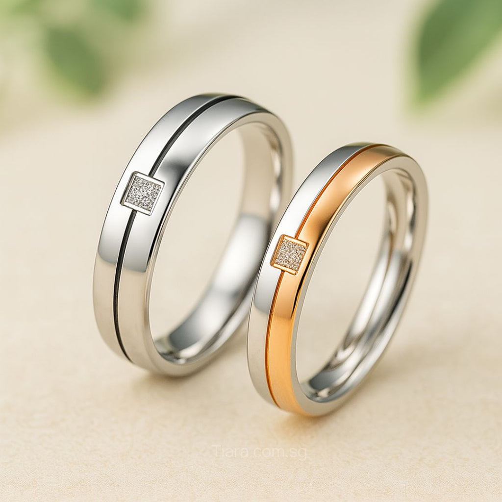 Wedding rings Couple Rings, Rose Gold Ring in Singapore by Tiara.com.sg