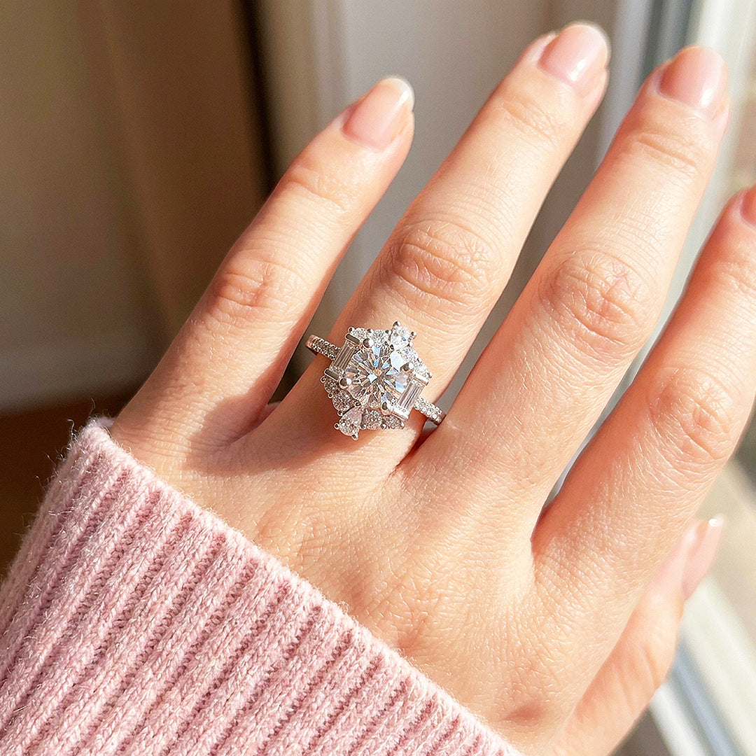 Vintage Cluster Engagement Ring | Clearance | Luxe1870