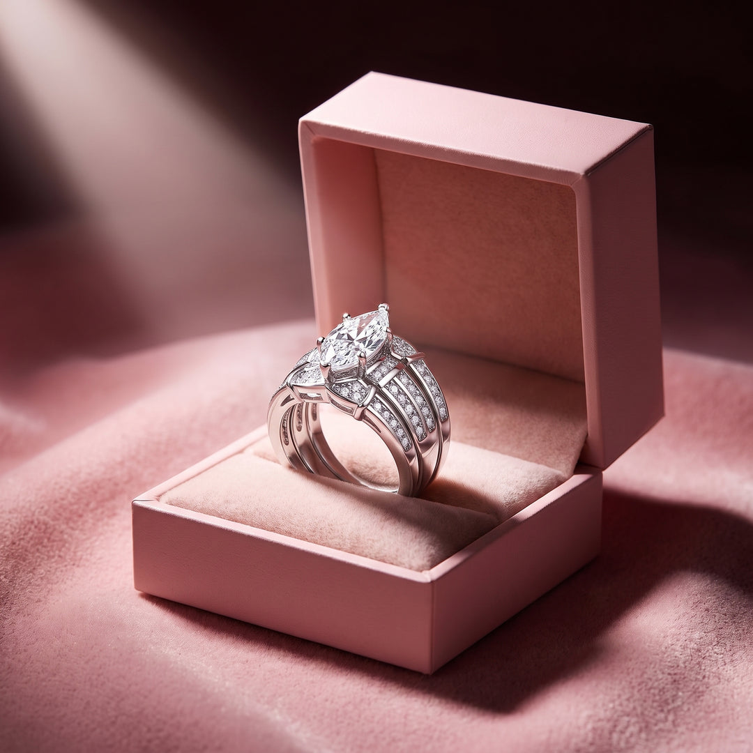 Marquise Three-Row Statement Ring | Luxe1890 - Clearance