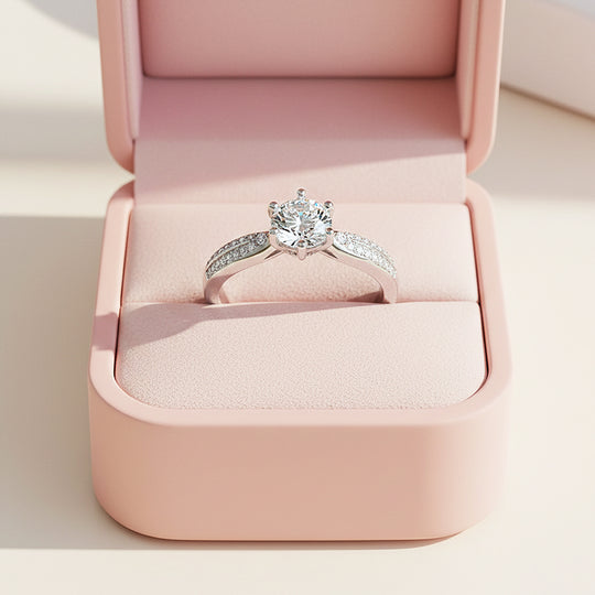 Round Solitaire Accent Engagement Ring | Luxe1896 - Ring | Singapore Jewellery, Wedding Rings &amp; Gifts | Same Day Delivery | Tiara.com.sg