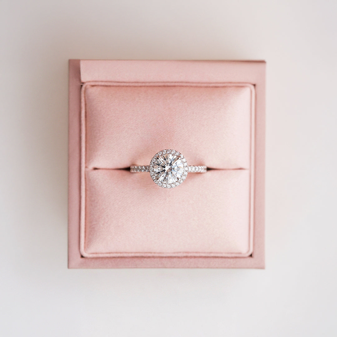 1.5ct White Gold Finish Halo Ring - Luxe1990