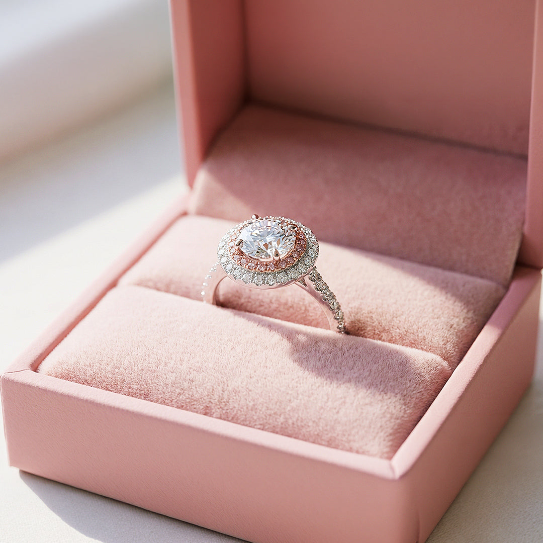 1.3ct White Gold Finish Double Halo Ring - Luxe1991