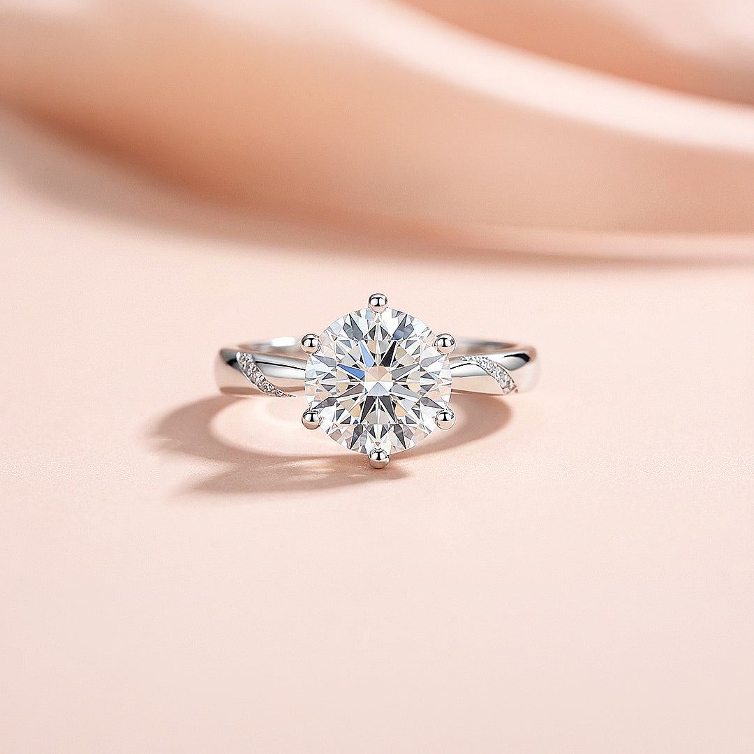 1ct White Gold Finish Twisted Solitaire Ring - Luxe1992