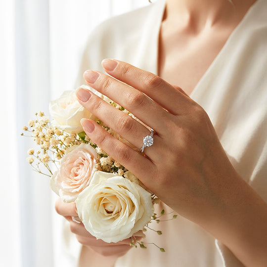 1ct White Gold Finish Twisted Solitaire Ring - Luxe1992