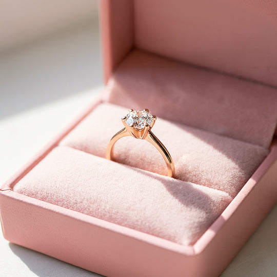 1ct Rose Gold Finish Classic Solitaire Ring - Luxe1995