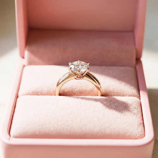 1ct Rose Gold Finish Classic Solitaire Ring - Luxe1995