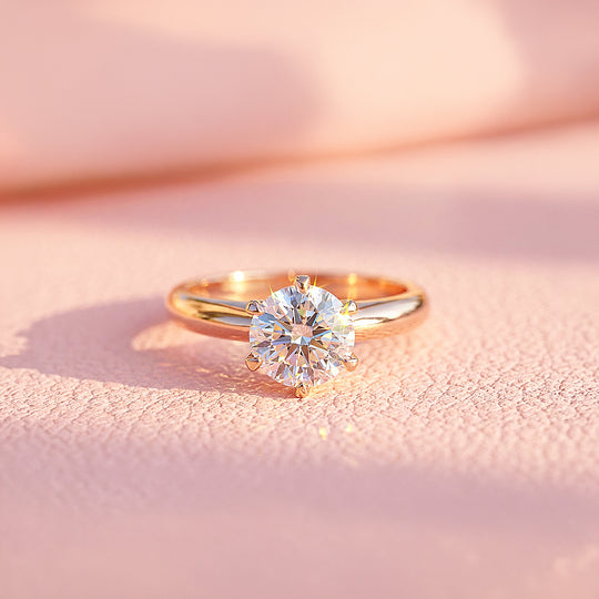 1ct Rose Gold Finish Classic Solitaire Ring - Luxe1995