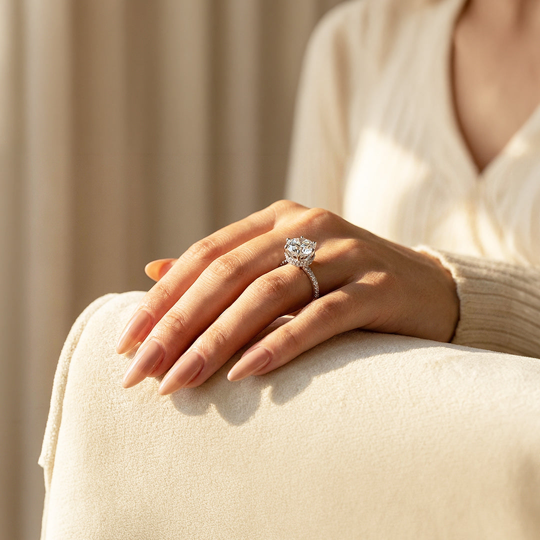 Engagement Ring | 2.75 Carat | Diamond Simulant | White Gold Plating | Luxe1999