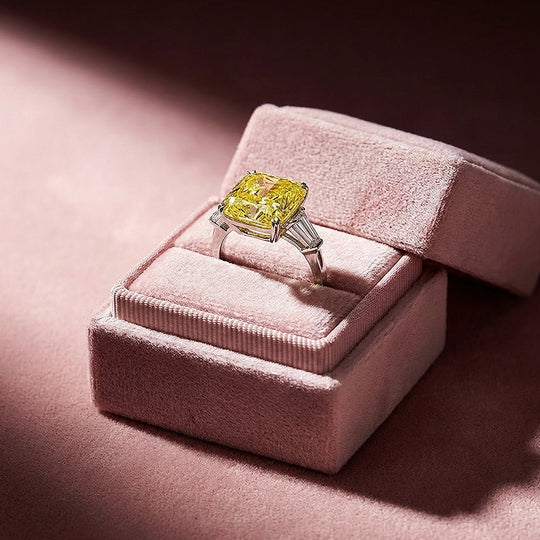 Cushion Cut Canary Yellow Engagement Ring | Luxe2004 - new designs | Singapore Jewellery, Wedding Rings &amp; Gifts | Same Day Delivery | Tiara.com.sg