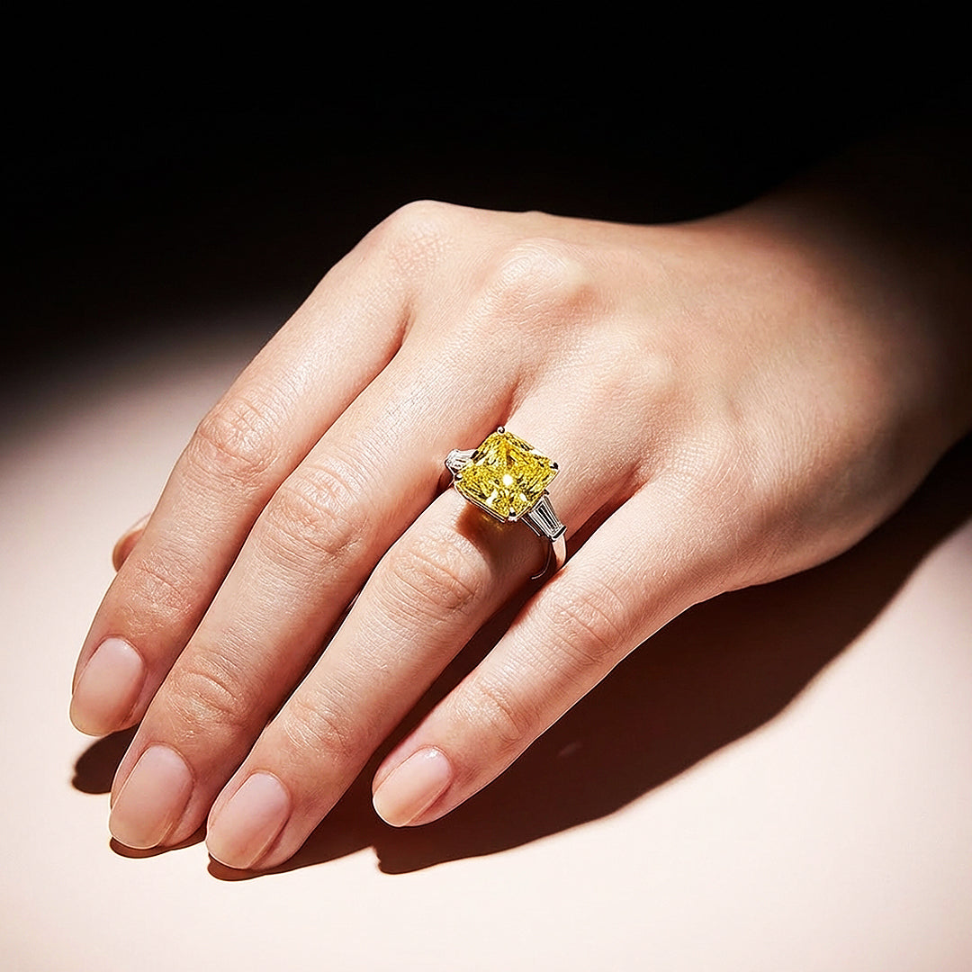 Cushion Cut Canary Yellow Engagement Ring | Luxe2004 - new designs | Singapore Jewellery, Wedding Rings & Gifts | Same Day Delivery | Tiara.com.sg