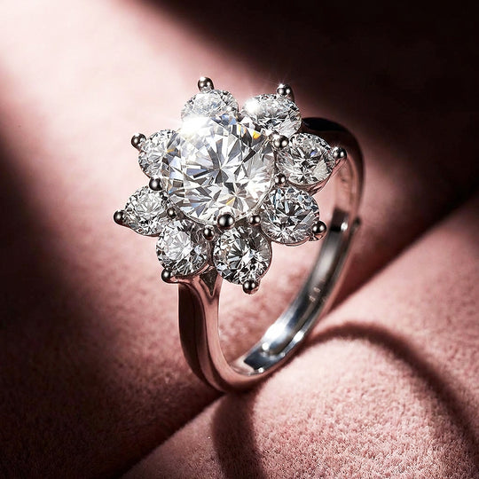 Round Brilliant Floral Halo Engagement Ring | Luxe2010 - new designs | Singapore Jewellery, Wedding Rings &amp; Gifts | Same Day Delivery | Tiara.com.sg