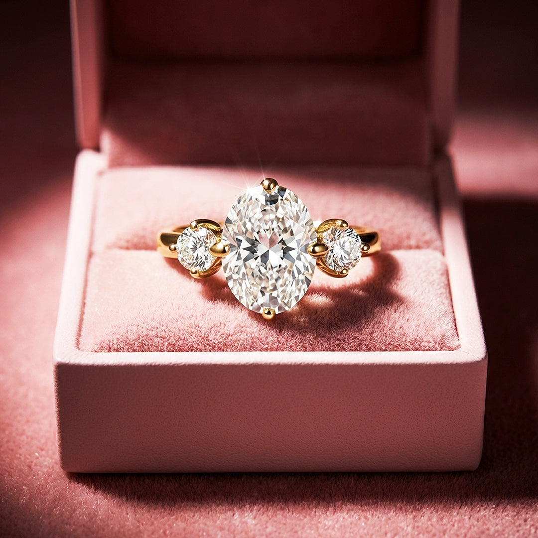 Oval Cut Three-Stone Engagement Ring | Classic Trilogy Setting | Luxe2012 - new designs | Singapore Jewellery, Wedding Rings & Gifts | Same Day Delivery | Tiara.com.sg