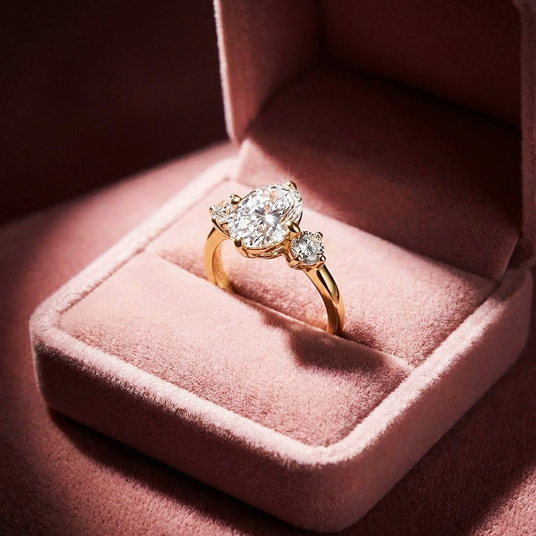 Oval Cut Three-Stone Engagement Ring | Classic Trilogy Setting | Luxe2012 - new designs | Singapore Jewellery, Wedding Rings &amp; Gifts | Same Day Delivery | Tiara.com.sg