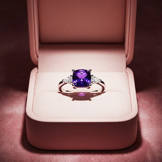 Cushion Cut Purple Amethyst Engagement Ring | Luxe2014 - new designs | Singapore Jewellery, Wedding Rings &amp; Gifts | Same Day Delivery | Tiara.com.sg