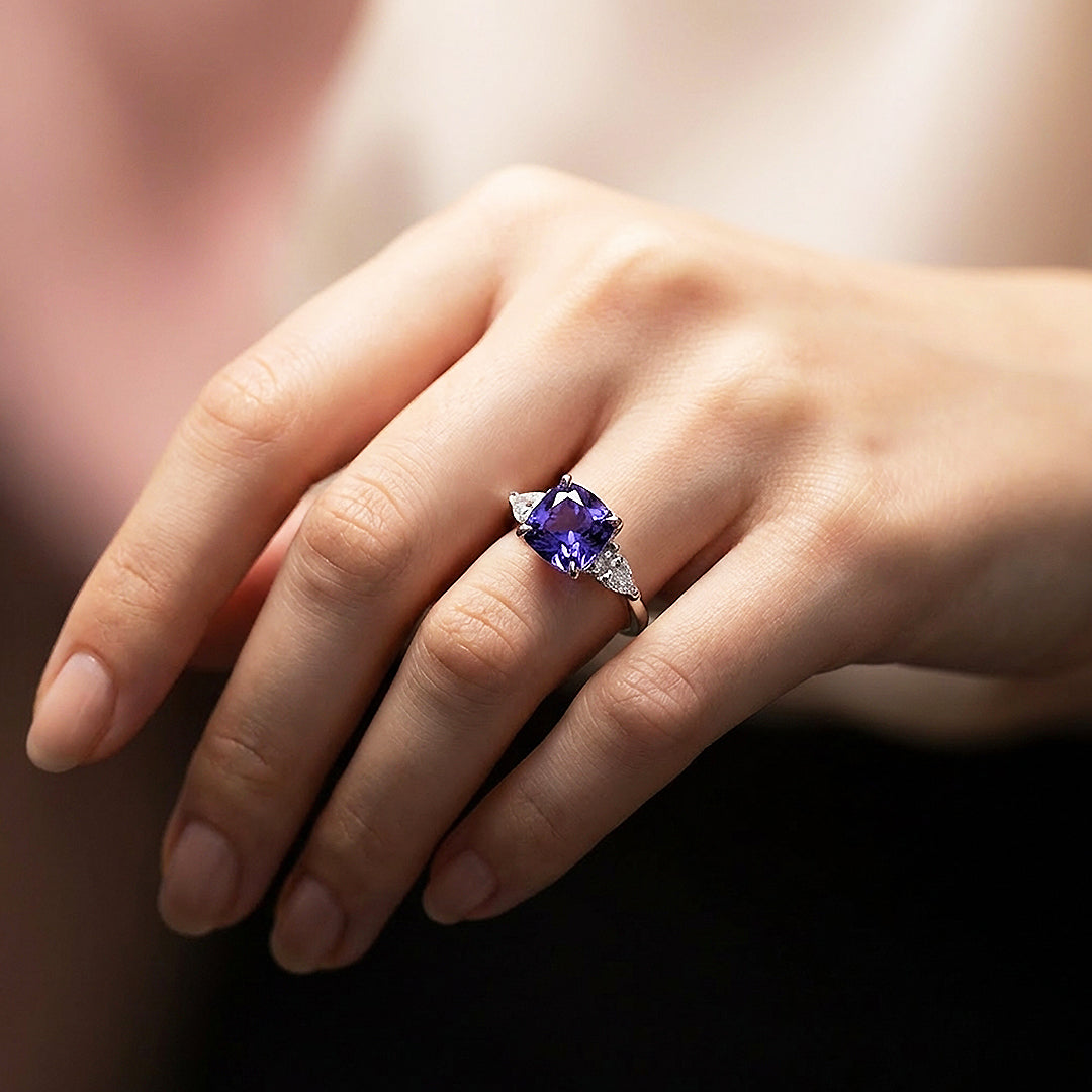 Cushion Cut Purple Amethyst Engagement Ring | Luxe2014 - new designs | Singapore Jewellery, Wedding Rings &amp; Gifts | Same Day Delivery | Tiara.com.sg