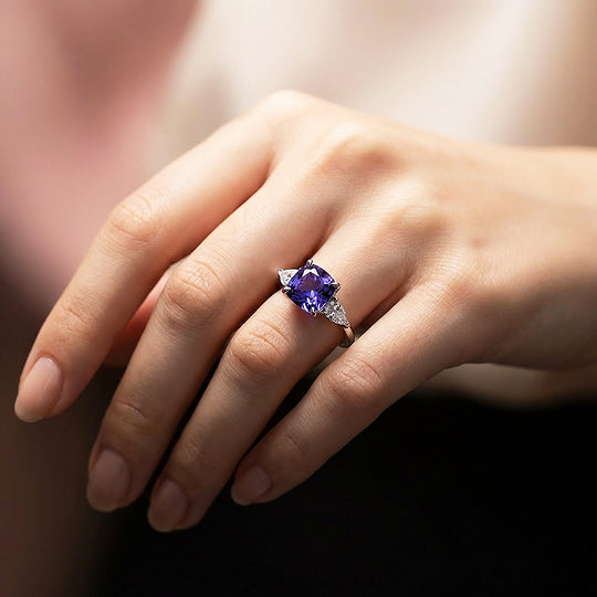 Cushion Cut Purple Amethyst Engagement Ring | Luxe2014 - new designs | Singapore Jewellery, Wedding Rings &amp; Gifts | Same Day Delivery | Tiara.com.sg