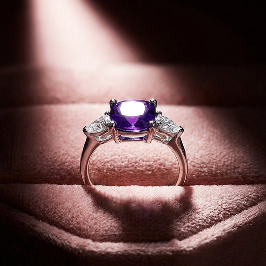 Cushion Cut Purple Amethyst Engagement Ring | Luxe2014 - new designs | Singapore Jewellery, Wedding Rings &amp; Gifts | Same Day Delivery | Tiara.com.sg
