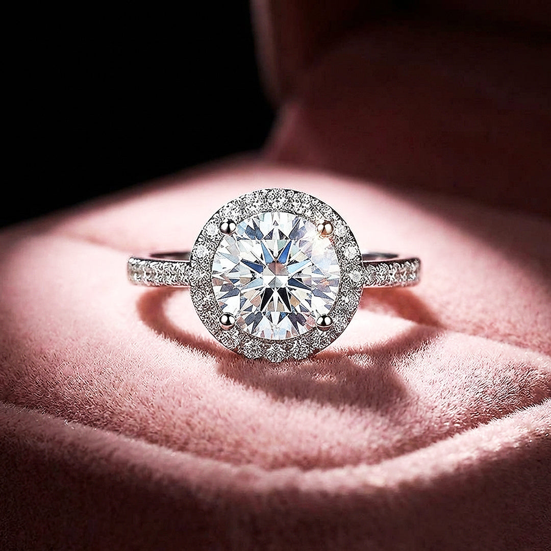 Round Halo Engagement Ring | White Gold | Luxe1888 - Ring | Singapore Jewellery, Wedding Rings & Gifts | Same Day Delivery | Tiara.com.sg