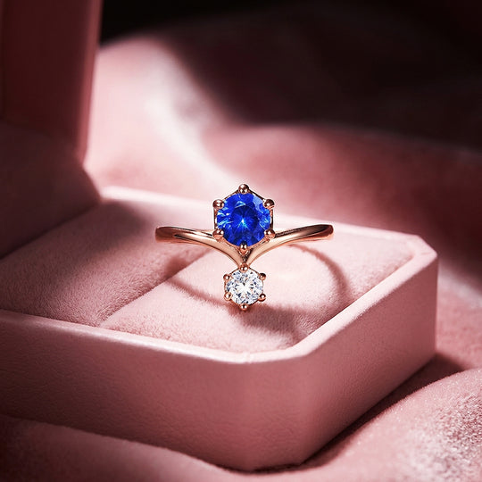 Toi et Moi Sapphire Blue Engagement Ring | Luxe2023 - Ring | Singapore Jewellery, Wedding Rings &amp; Gifts | Same Day Delivery | Tiara.com.sg