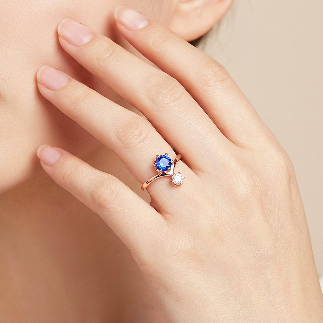 Toi et Moi Sapphire Blue Engagement Ring | Luxe2023 - Ring | Singapore Jewellery, Wedding Rings &amp; Gifts | Same Day Delivery | Tiara.com.sg