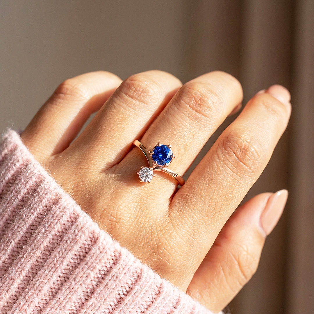 Toi et Moi Sapphire Blue Engagement Ring | Luxe2023 - Ring | Singapore Jewellery, Wedding Rings &amp; Gifts | Same Day Delivery | Tiara.com.sg
