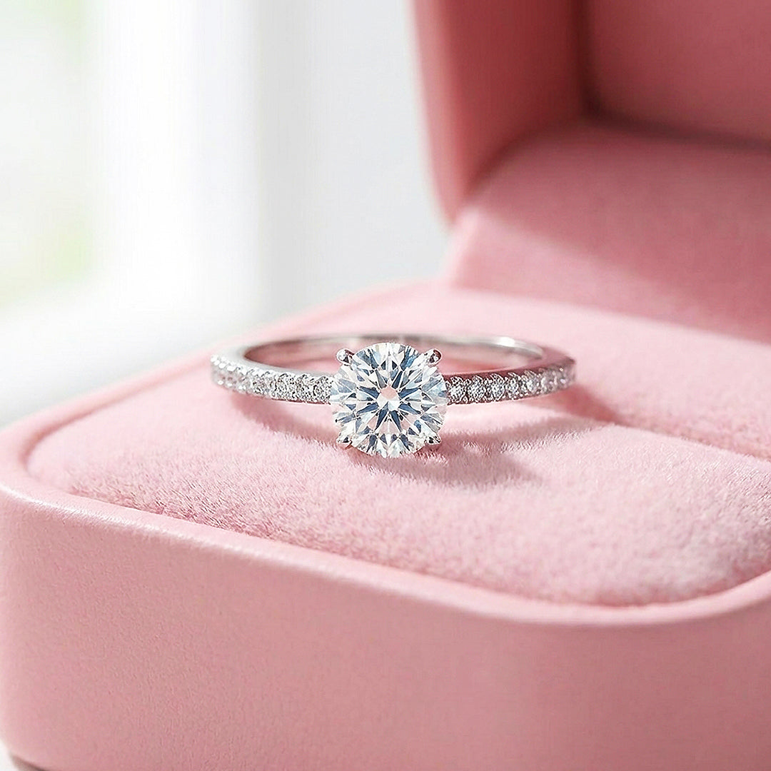 Round Solitaire Engagement Ring | Full Eternity Accent Band | Luxe2026 - Ring | Singapore Jewellery, Wedding Rings &amp; Gifts | Same Day Delivery | Tiara.com.sg