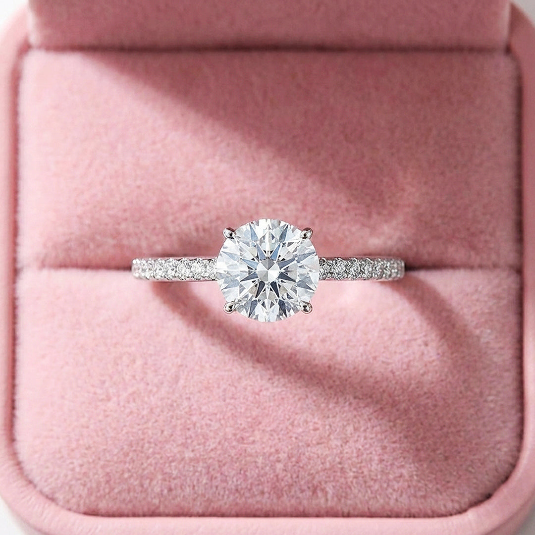 Round Solitaire Engagement Ring | Full Eternity Accent Band | Luxe2026 - Ring | Singapore Jewellery, Wedding Rings & Gifts | Same Day Delivery | Tiara.com.sg