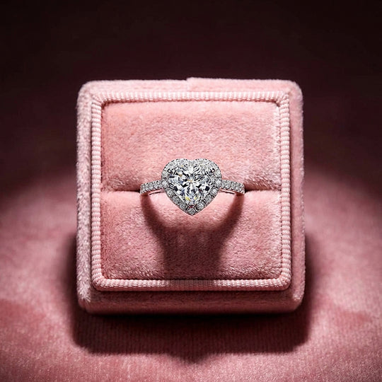 Heart Cut Halo Engagement Ring in White Gold | Luxe2028 - Ring | Singapore Jewellery, Wedding Rings &amp; Gifts | Same Day Delivery | Tiara.com.sg