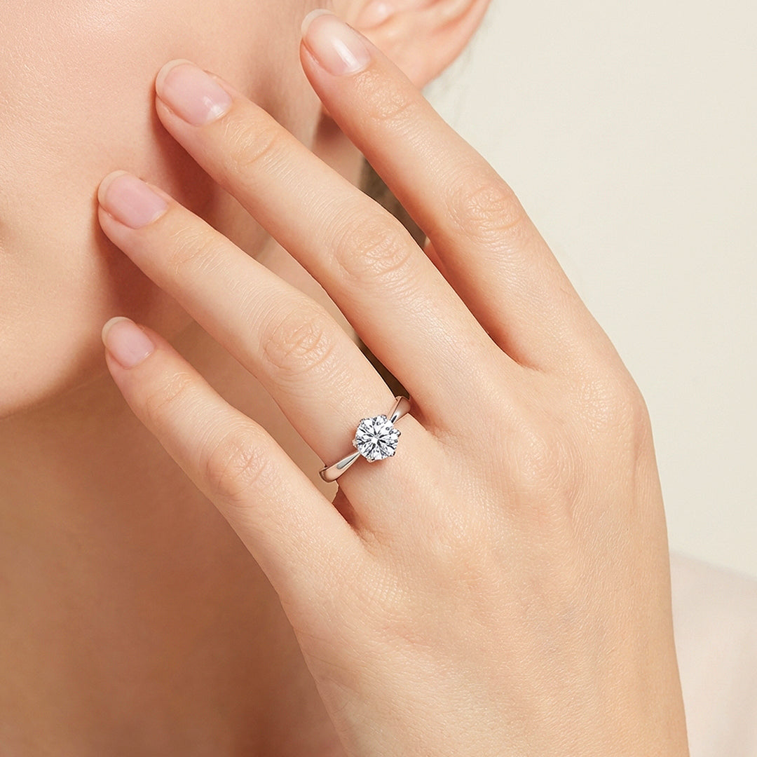 Round Brilliant Floral Solitaire Engagement Ring | Luxe2029 - Ring | Singapore Jewellery, Wedding Rings &amp; Gifts | Same Day Delivery | Tiara.com.sg