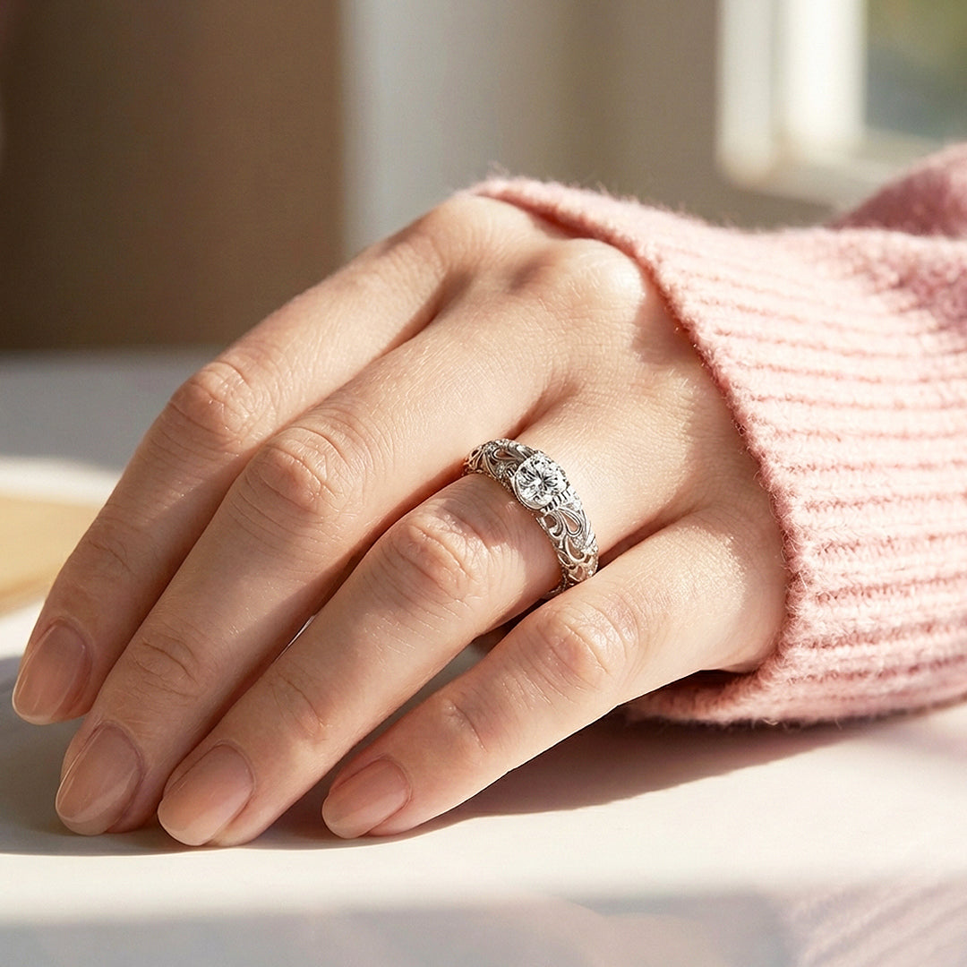 Round Vintage Engagement Ring | Luxe2033 - Ring | Singapore Jewellery, Wedding Rings &amp; Gifts | Same Day Delivery | Tiara.com.sg
