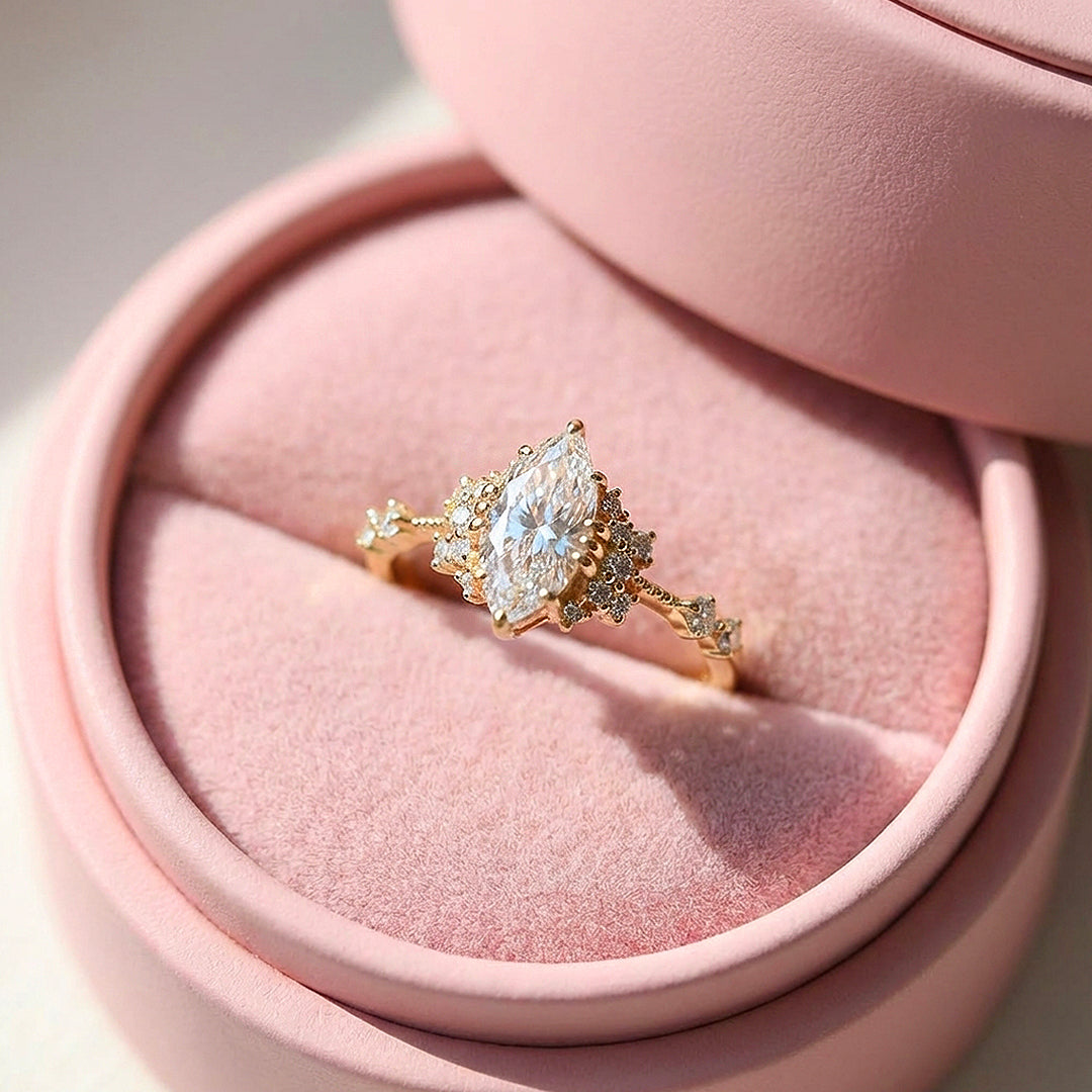 Marquise Cut Floral Cluster Engagement Ring | Luxe2035 - new designs | Singapore Jewellery, Wedding Rings &amp; Gifts | Same Day Delivery | Tiara.com.sg
