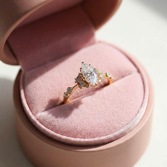 Marquise Cut Floral Cluster Engagement Ring | Luxe2035 - new designs | Singapore Jewellery, Wedding Rings &amp; Gifts | Same Day Delivery | Tiara.com.sg