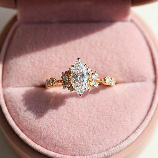 Marquise Cut Floral Cluster Engagement Ring | Luxe2035 - new designs | Singapore Jewellery, Wedding Rings &amp; Gifts | Same Day Delivery | Tiara.com.sg