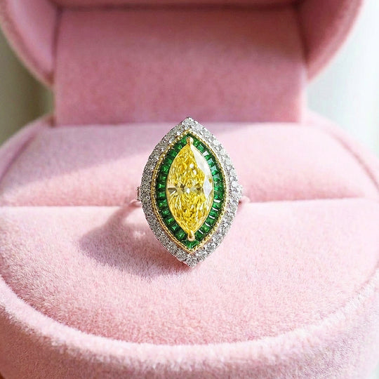 Marquise Cut Canary Yellow Engagement Ring | Luxe2042 - Adjustable Ring | Singapore Jewellery, Wedding Rings &amp; Gifts | Same Day Delivery | Tiara.com.sg