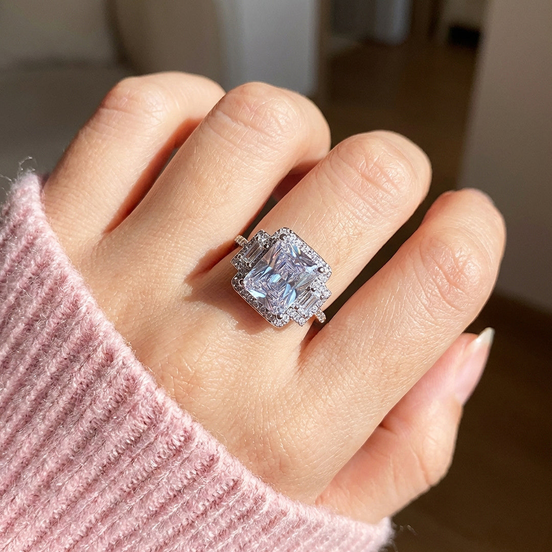 Radiant Cut Halo Engagement Ring 5 Carats| Luxe2044