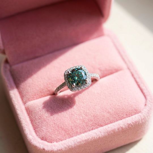 Round Cut Cushion Halo Engagement Ring | Luxe2050