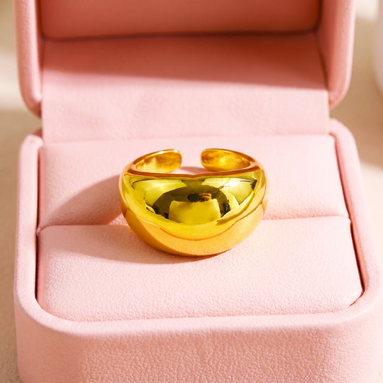 Dome Ring | Gold-Plated Adjustable Ring | Luxe2059