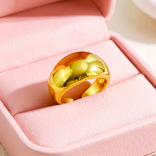 Dome Ring | Gold-Plated Adjustable Ring | Luxe2059