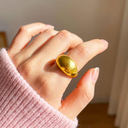 Dome Ring | Gold-Plated Adjustable Ring | Luxe2059