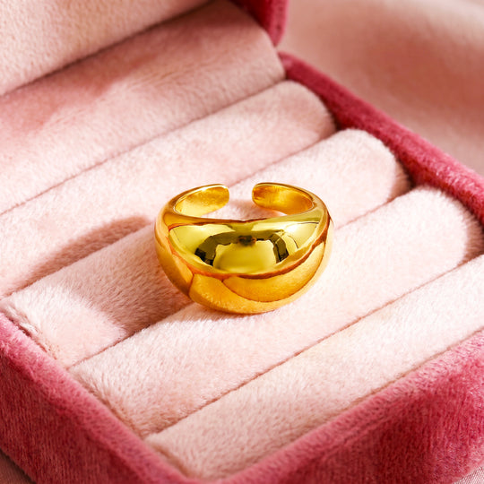 Dome Ring | Gold-Plated Adjustable Ring | Luxe2059