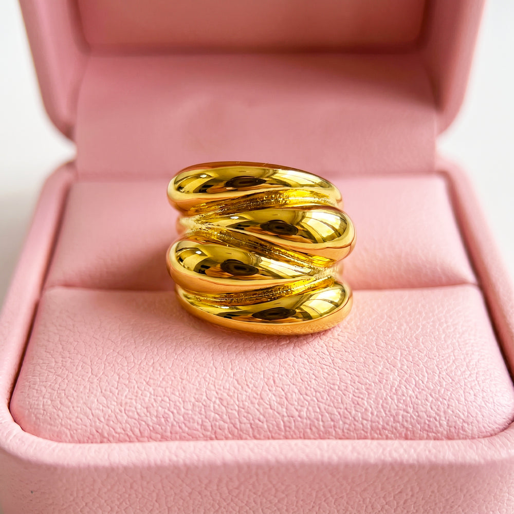Triple Dome Coil Ring | Gold | Luxe2065