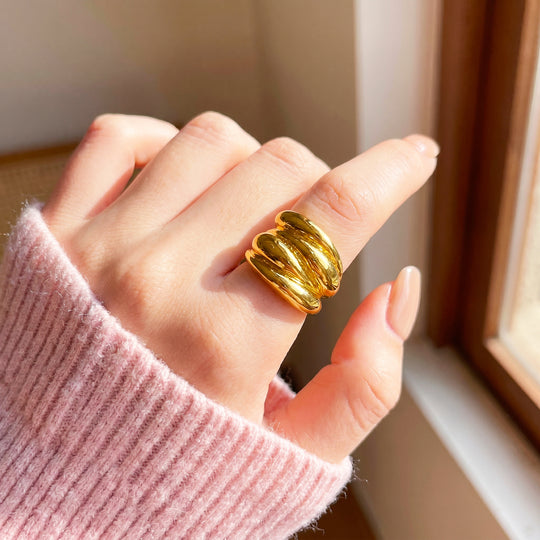 Triple Dome Coil Ring | Gold | Luxe2065
