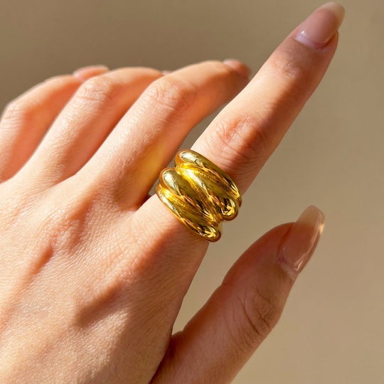 Triple Dome Coil Ring | Gold | Luxe2065