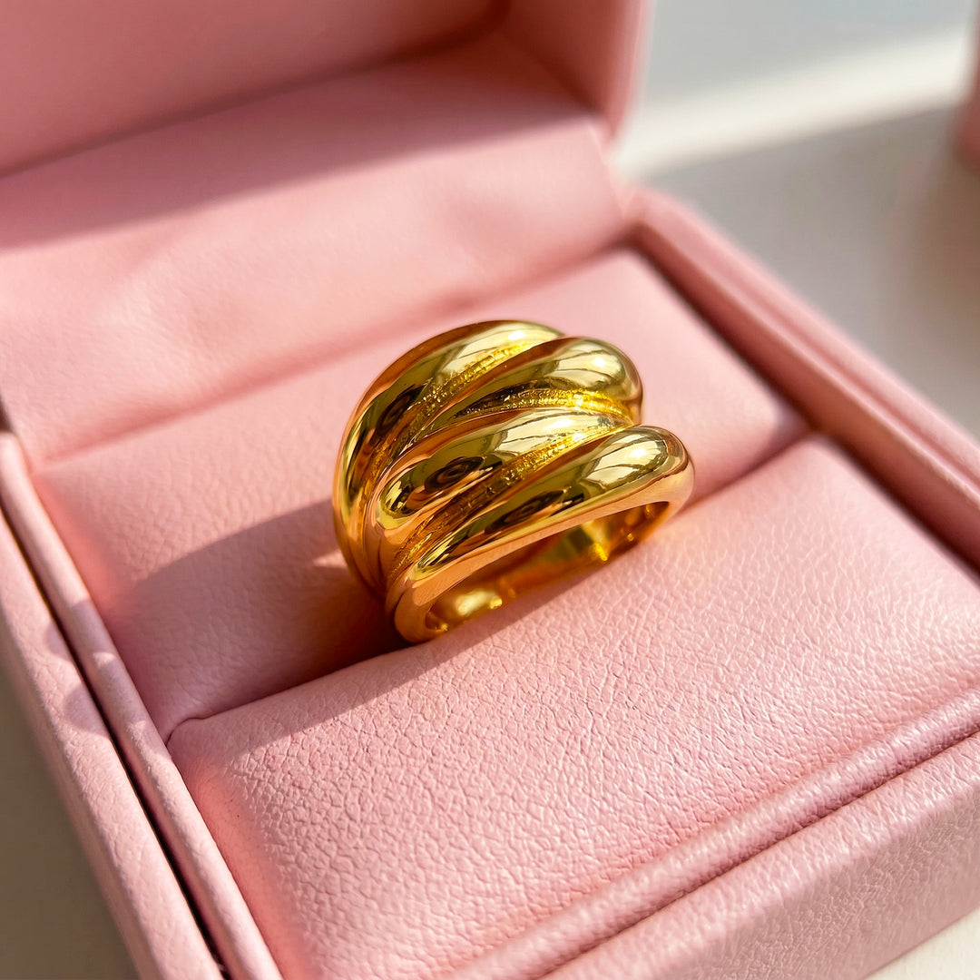 Triple Dome Coil Ring | Gold | Luxe2065