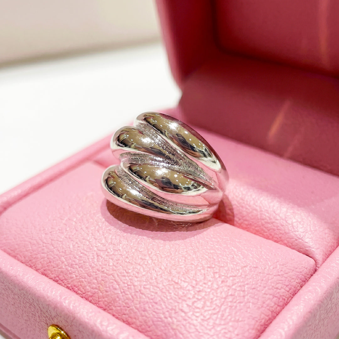 Triple Dome Coil Ring | White Gold | Luxe2066