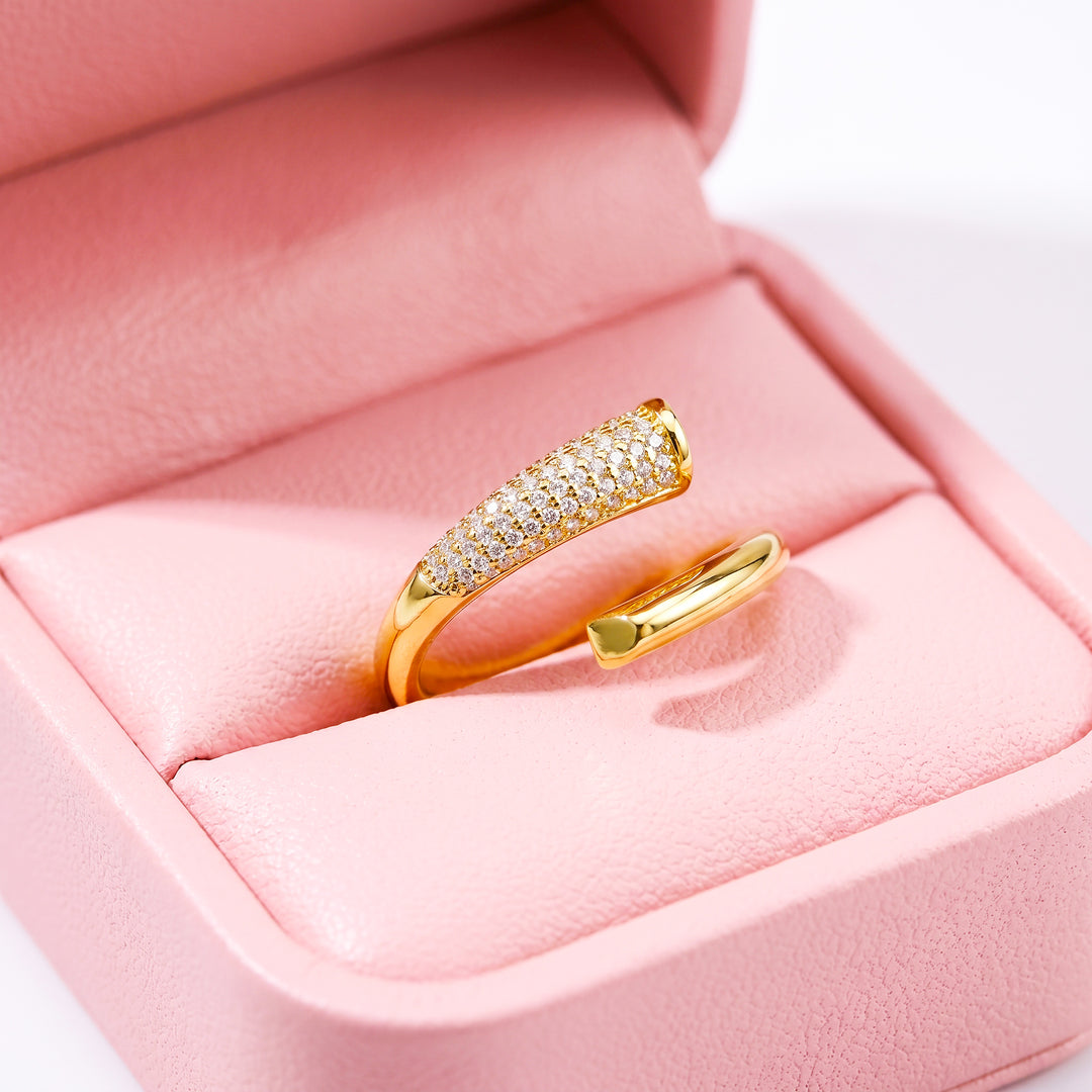 Pavé Wrap Nail Ring | Gold | Luxe2067