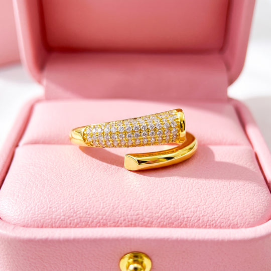 Pavé Wrap Nail Ring | Gold | Luxe2067
