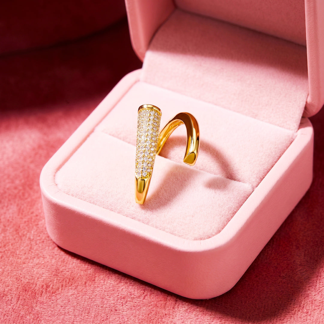 Pavé Wrap Nail Ring | Gold | Luxe2067