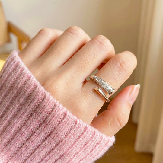 Pavé Wrap Nail Ring | White Gold | Luxe2068