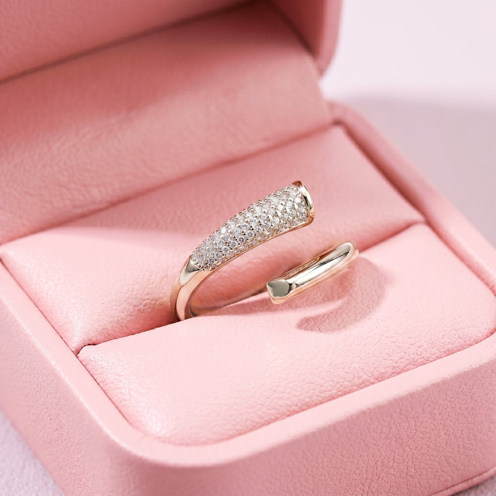 Pavé Wrap Nail Ring | White Gold | Luxe2068
